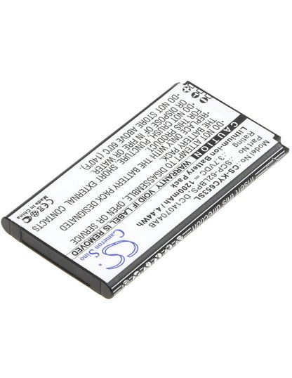 3.7V, 1200mAh, Li-ion Battery fits Kyocera, C6530, C6530n, 4.44Wh