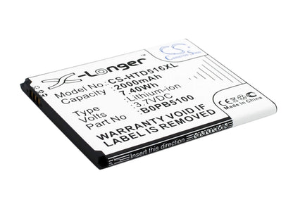 3.7V, 2000mAh, Li-ion Battery fits Htc, D316, D316d, 7.4Wh