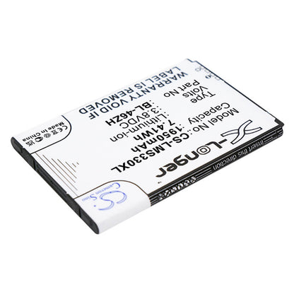 3.8V, 1950mAh, Li-ion Battery fits Lg, As330, As375, 7.41Wh
