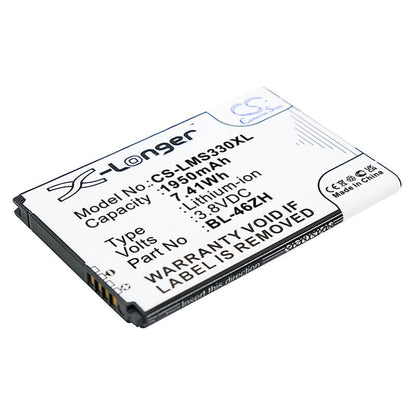 3.8V, 1950mAh, Li-ion Battery fits At&t, Gophone 4g Lte, 7.41Wh