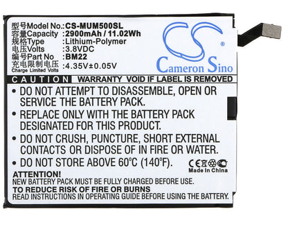 3.8V, 2900mAh, Li-Polymer Battery fits Xiaomi, Gemini, Mi5, 11.02Wh