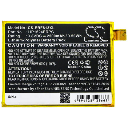 3.8V, 2500mAh, Li-Polymer Battery fits Sony, F8131, F8132, 9.5Wh