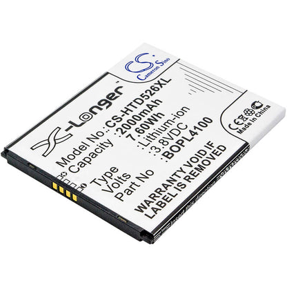 3.8V, 2000mAh, Li-ion Battery fits Htc, Desire 326g, Desire 526, 7.6Wh