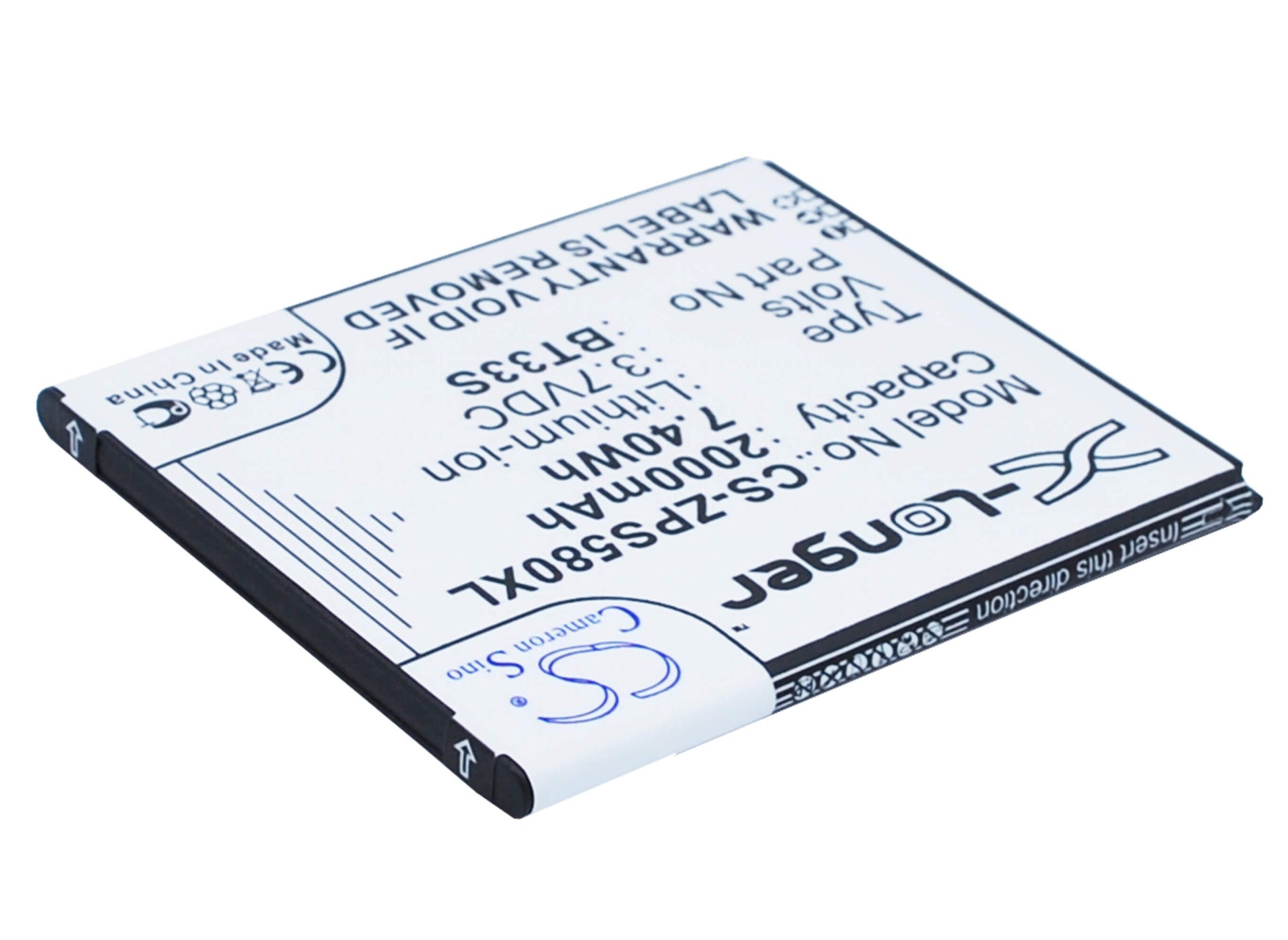 3.7V, 2000mAh, Li-ion Battery fits Zopo, 6580, Zp580, 7.4Wh