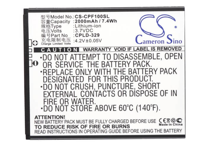 3.7V, 2000mAh, Li-ion Battery fits Coolpad, 8297, 8297-c00, 7.4Wh