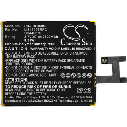 3.7V, 2300mAh, Li-Polymer Battery fits Sony Ericsson, C2304, C2305, 8.51Wh