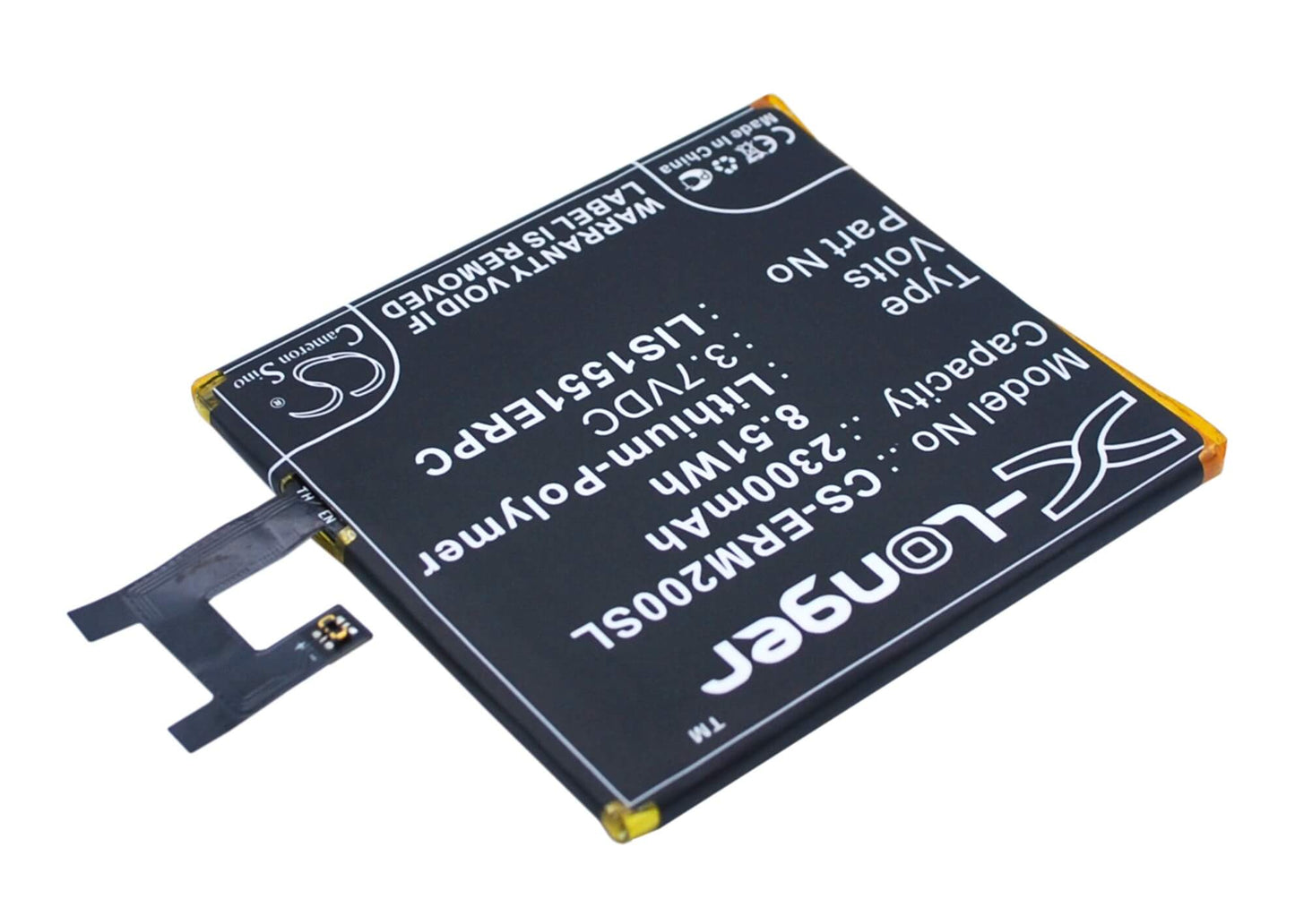 3.7V, 2300mAh, Li-Polymer Battery fits Sony Ericsson, D2202, D2203, 8.51Wh