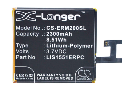 3.7V, 2300mAh, Li-Polymer Battery fits Sony Ericsson, D2202, D2203, 8.51Wh