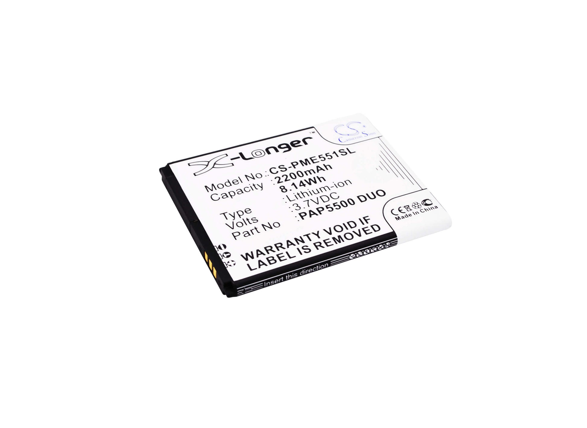 3.7V, 2200mAh, Li-ion Battery fits Prestigio, Multiphone 5500 Duo, 8.14Wh