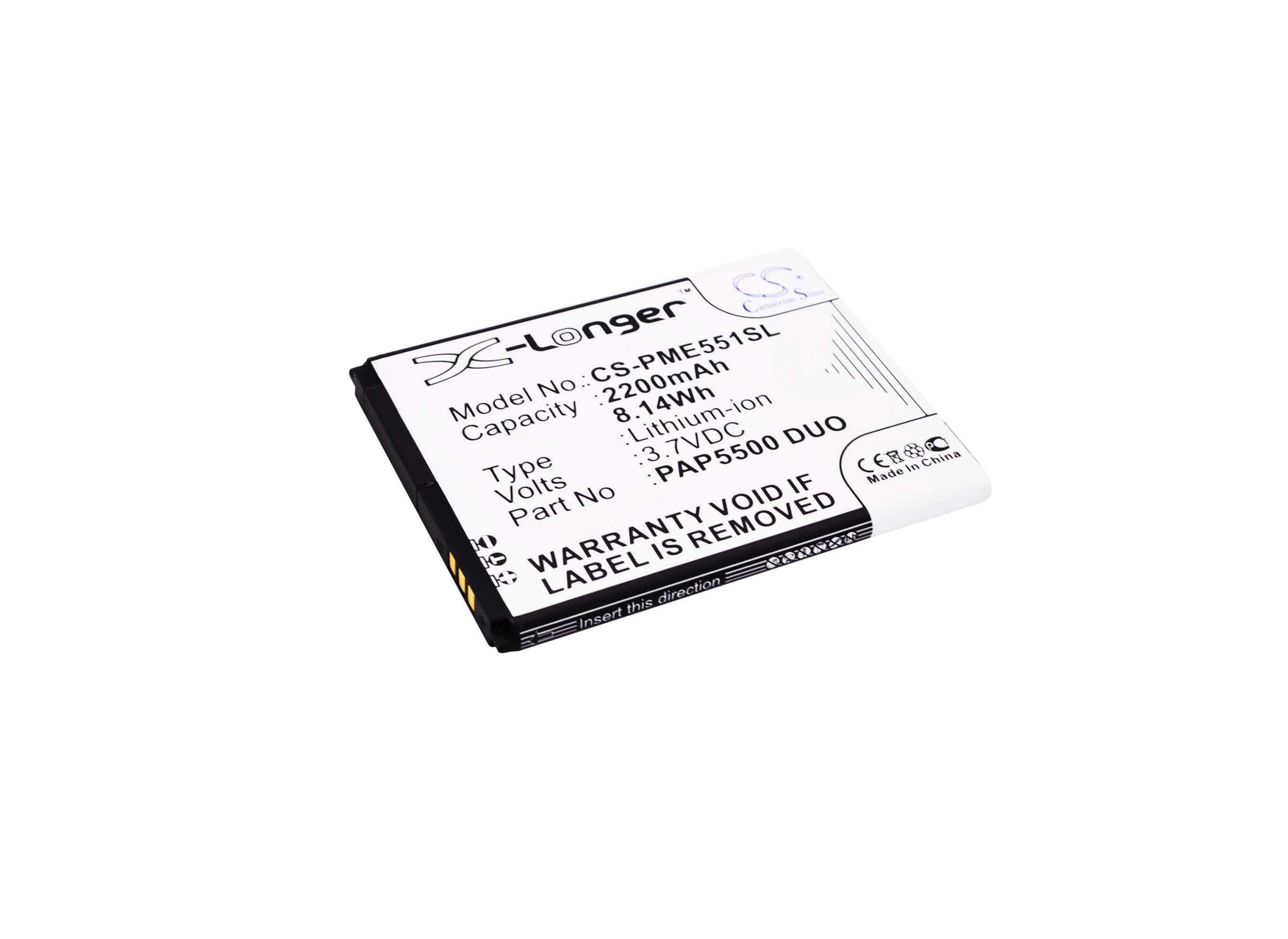 3.7V, 2200mAh, Li-ion Battery fits Prestigio, Multiphone 5500 Duo, 8.14Wh
