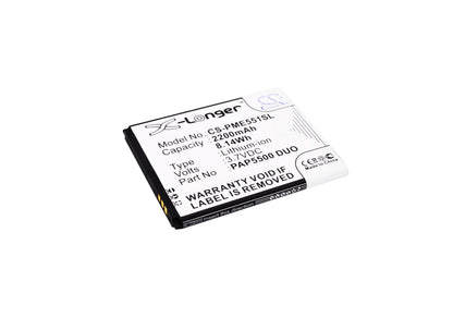 3.7V, 2200mAh, Li-ion Battery fits Prestigio, Multiphone 5500 Duo, 8.14Wh