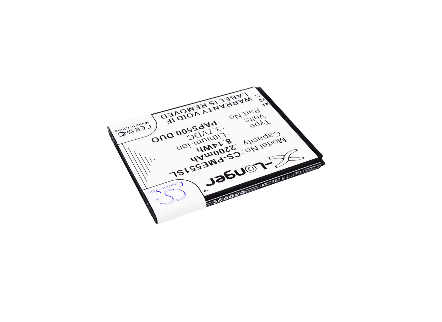 3.7V, 2200mAh, Li-ion Battery fits Prestigio, Multiphone 5500 Duo, 8.14Wh