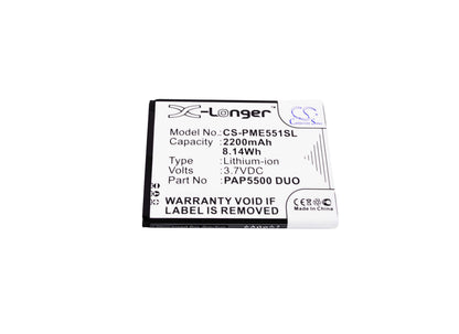 3.7V, 2200mAh, Li-ion Battery fits Prestigio, Multiphone 5500 Duo, 8.14Wh