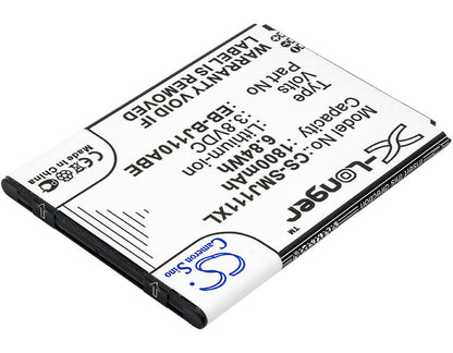 3.8V, 1800mAh, Li-ion Battery fits Samsung, Galaxy J1 Ace, Galaxy J1 Ace 3g Duos, 6.84Wh