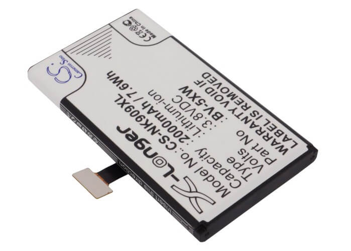 3.8V, 2000mAh, Li-ion Battery fits Microsoft, Lumia 1020, Lumia 909, 7.6Wh