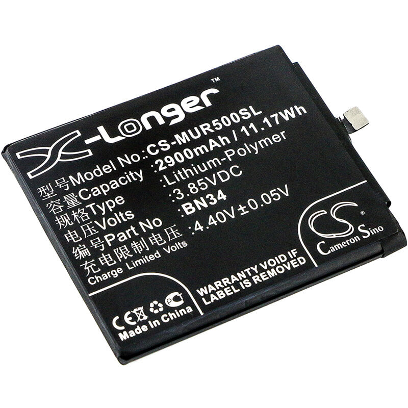 3.85V, 2900mAh, Li-Polymer Battery fits Xiaomi, M5a, Redmi 5a, 11.165Wh