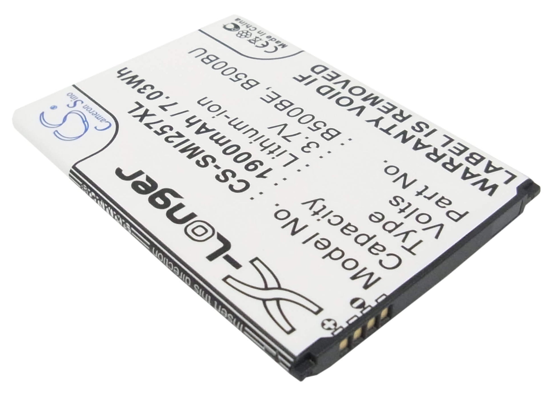 CS-SMI257XL, Mobile, Smartphone 3.7V, 1900mAh, Li-ion Battery fits Samsung, Galaxy S4 Mini, Galaxy S4 Mini Duos, 7.03Wh