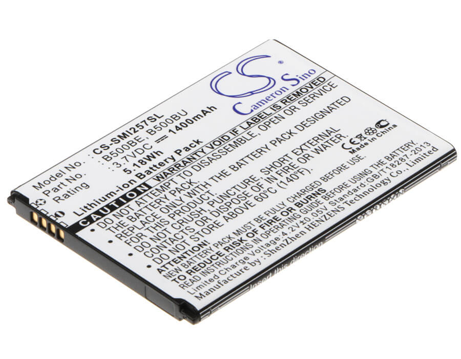 3.7V, 1400mAh, Li-ion Battery fits Samsung, Galaxy S4 Mini, Galaxy S4 Mini Duos, 5.18Wh
