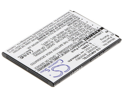 3.7V, 1400mAh, Li-ion Battery fits Samsung, Galaxy S4 Mini, Galaxy S4 Mini Duos, 5.18Wh
