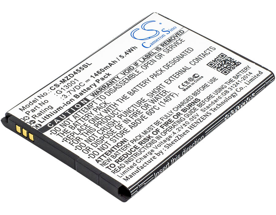 3.7V, 1460mAh, Li-ion Battery fits Navon, Md455, 5.402Wh