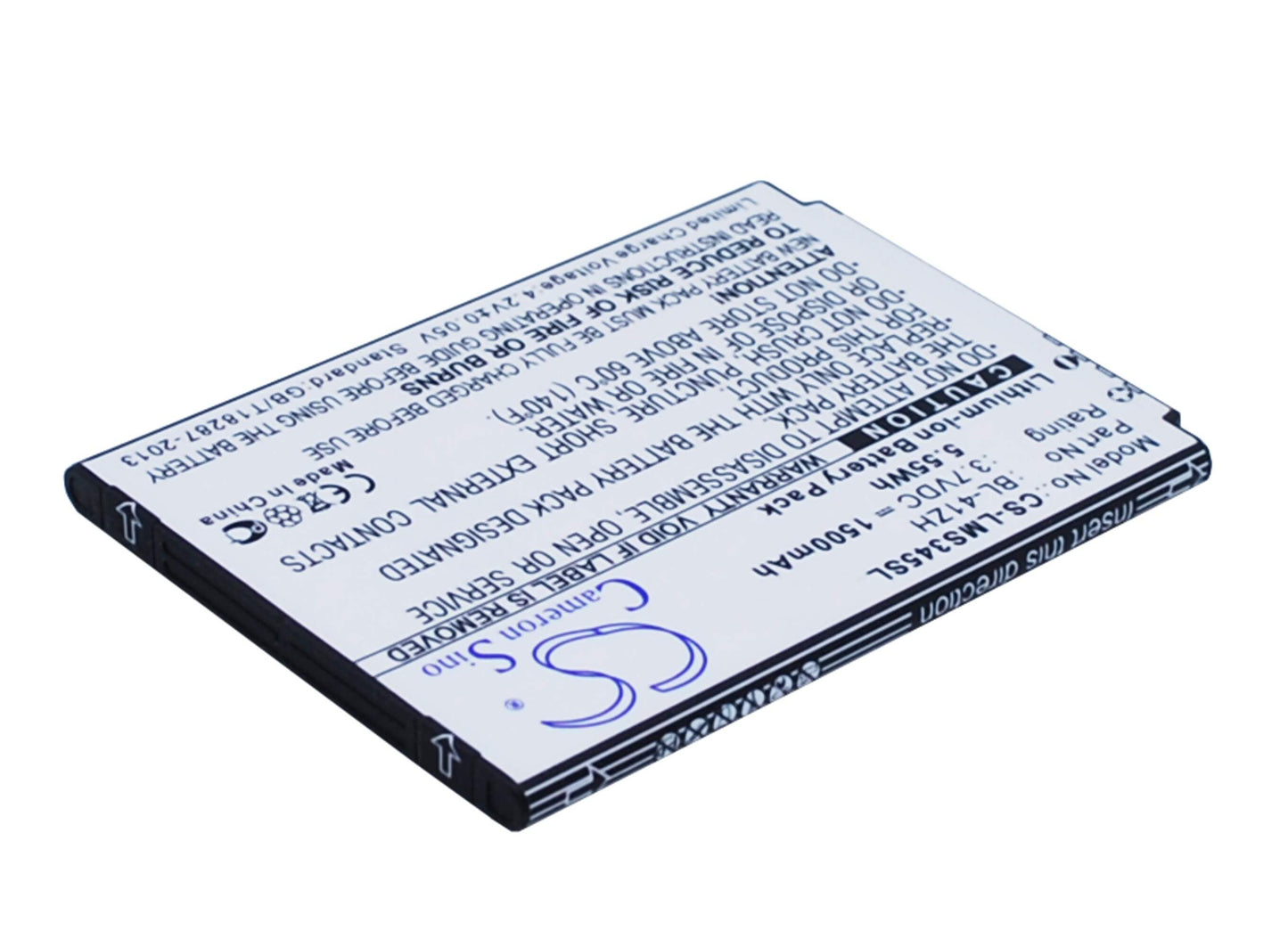3.7V, 1500mAh, Li-ion Battery fits Lg, C40 Power, D213, 5.55Wh