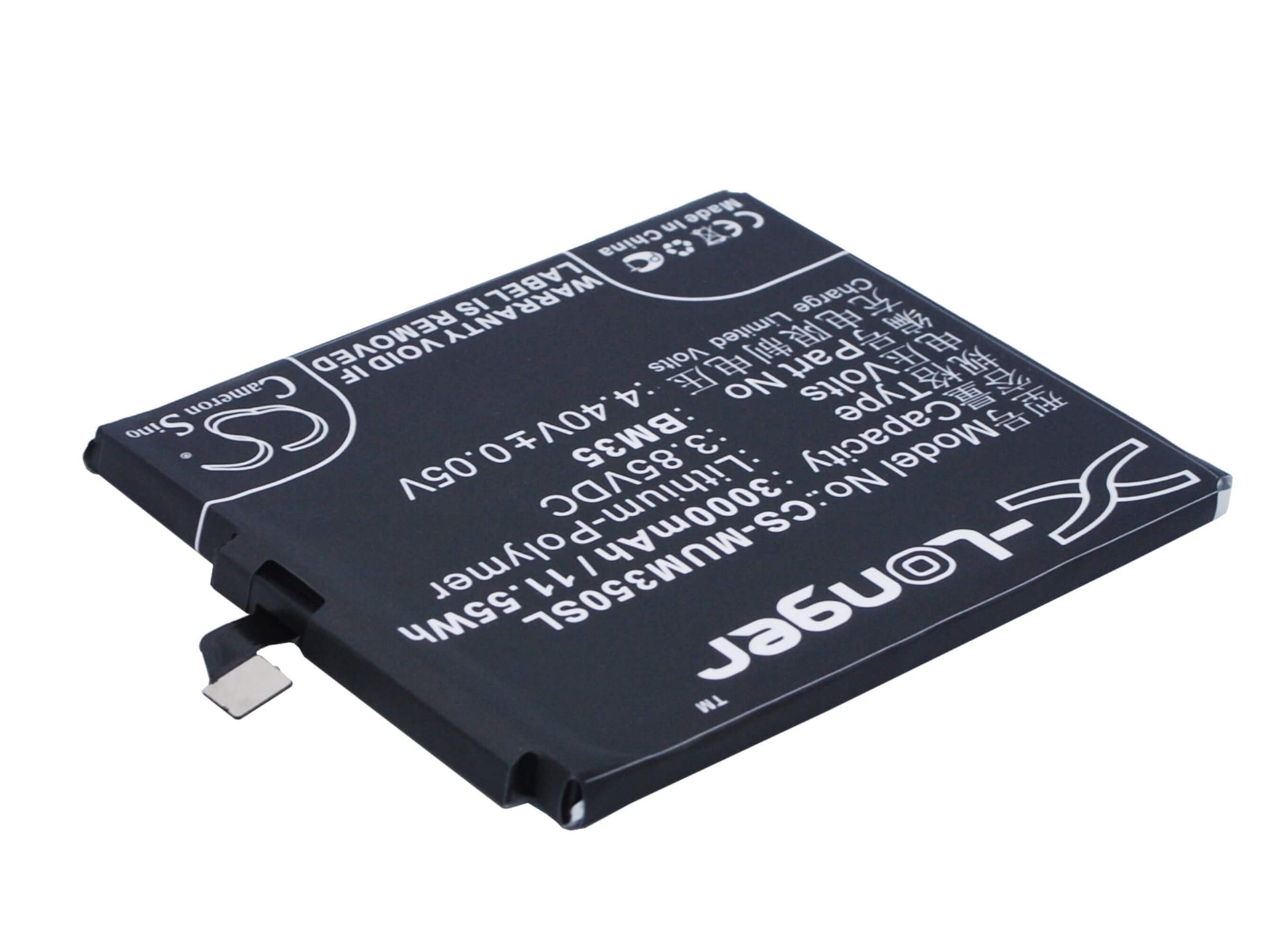 3.85V, 3000mAh, Li-Polymer Battery fits Xiaomi, Mi 4c, Mi 4c Dual Sim, 11.55Wh