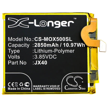 3.85V, 2850mAh, Li-Polymer Battery fits Motorola, Moto X5, 10.9725Wh