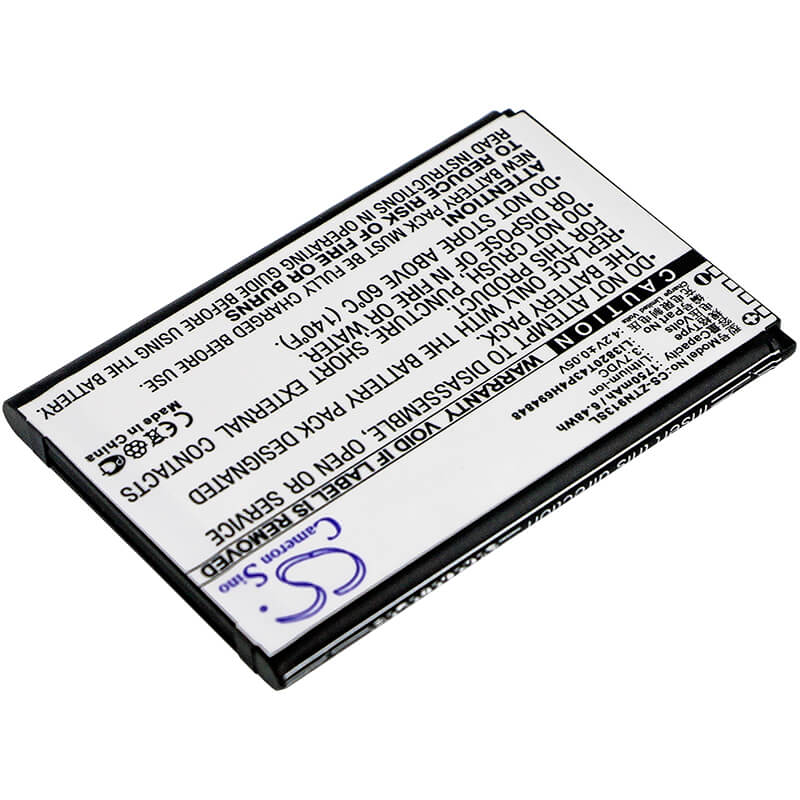 3.7V, 1750mAh, Li-ion Battery fits Zte, Maven 3, N9136, 6.475Wh