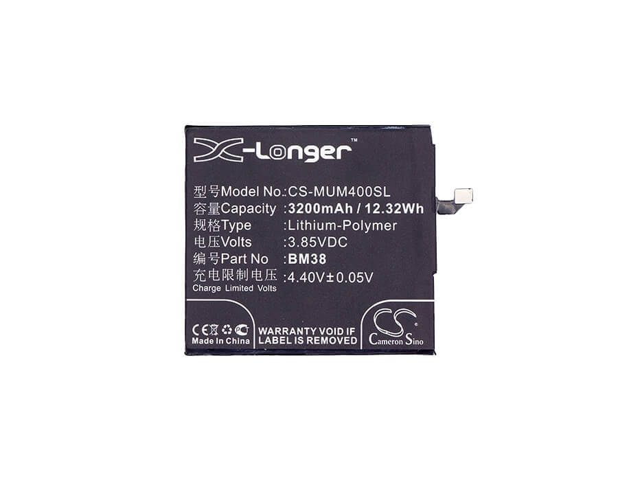 3.85V, 3200mAh, Li-Polymer Battery fits Xiaomi, Mi 4s, Mi 4s Dual Sim, 12.32Wh