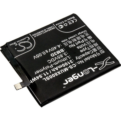 3.85V, 3100mAh, Li-Polymer Battery fits Xiaomi, M1805e2a, Mi 8 Se, 11.935Wh