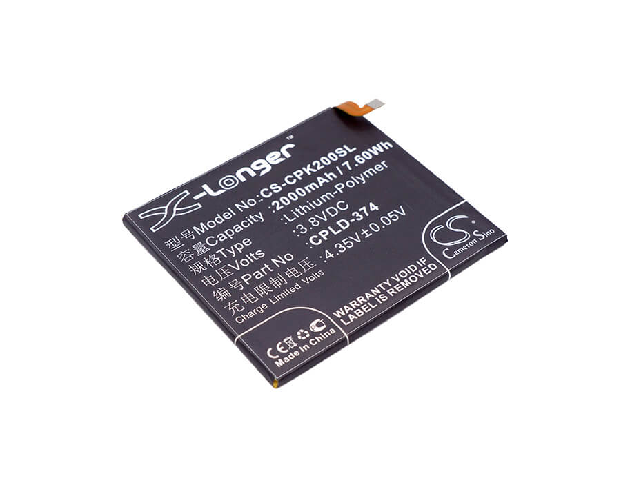 3.8V, 2000mAh, Li-Polymer Battery fits Coolpad, Ivvi K2, Ivvi K2-01, 7.6Wh