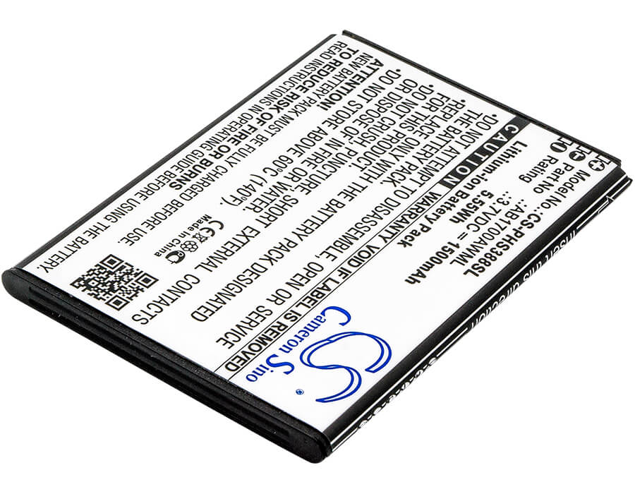 3.7V, 1500mAh, Li-ion Battery fits Philips, Cts388, S388, 5.55Wh