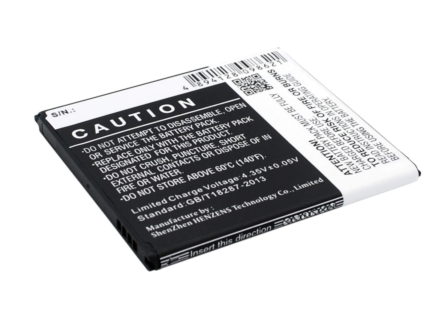 3.8V, 2200mAh, Li-ion Battery fits Samsung, Galaxy Grand 3, Galaxy Grand 3 Duos, 8.36Wh