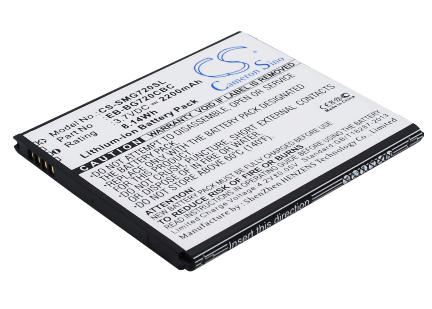3.7V, 2200mAh, Li-ion Battery fits Samsung, Galaxy Grand 3, Galaxy Grand 3 Duos, 8.14Wh