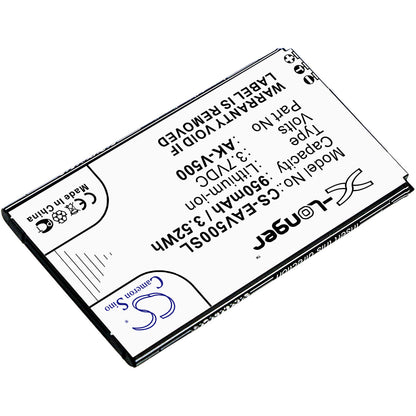 3.7V, 950mAh, Li-ion Battery fits Emporia, Prime, 3.515Wh