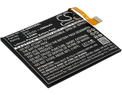 3.85V, 2500mAh, Li-Polymer Battery fits Gigaset, Gigaset Me Fcb, Gs55-6, 9.625Wh