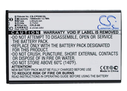 3.7V, 1000mAh, Li-ion Battery fits Coolpad, 5010, 3.7Wh