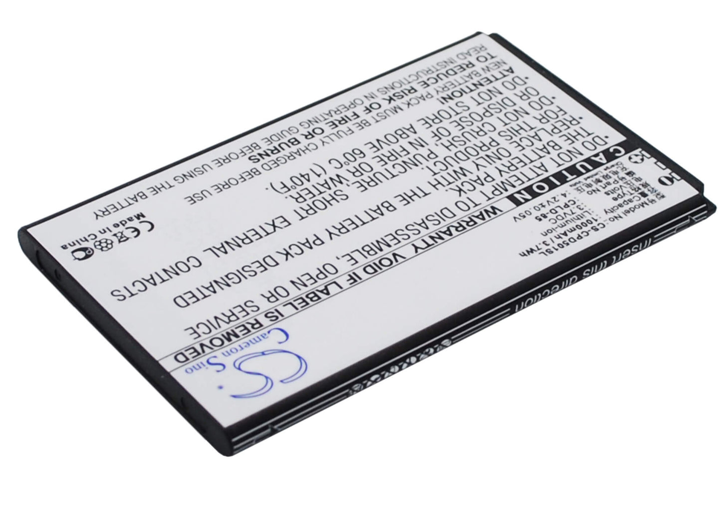 3.7V, 1000mAh, Li-ion Battery fits Coolpad, 5010, 3.7Wh
