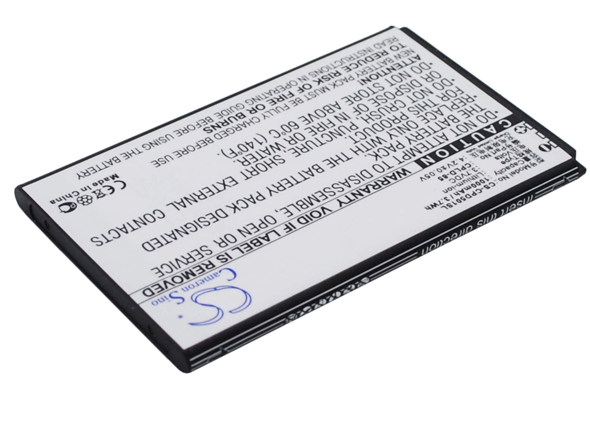 3.7V, 1000mAh, Li-ion Battery fits Coolpad, 5010, 3.7Wh