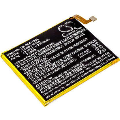 3.8V, 2100mAh, Li-Polymer Battery fits Panasonic, Eluga A, Eluga S, 7.98Wh
