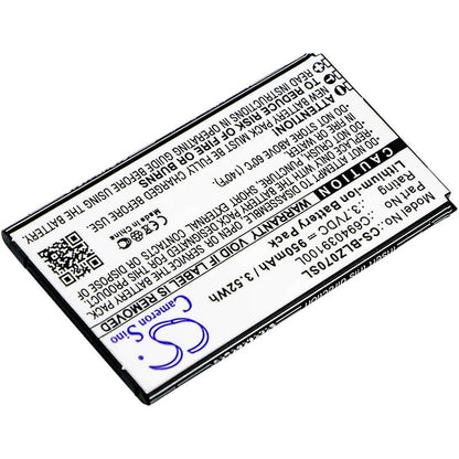3.7V, 950mAh, Li-ion Battery fits Blu, Z070, Z070u, 3.515Wh