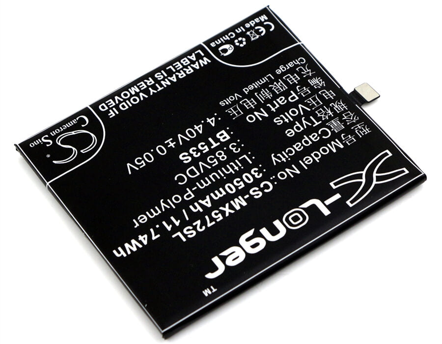 3.85V, 3050mAh, Li-Polymer Battery fits Meizu, M570q-s Dual Sim Td-lte, Pro 6s, 11.7425Wh