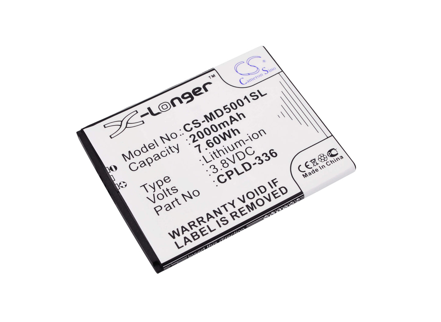 3.8V, 2000mAh, Li-Polymer Battery fits Medion, Life P5001, Md 98664, 7.6Wh