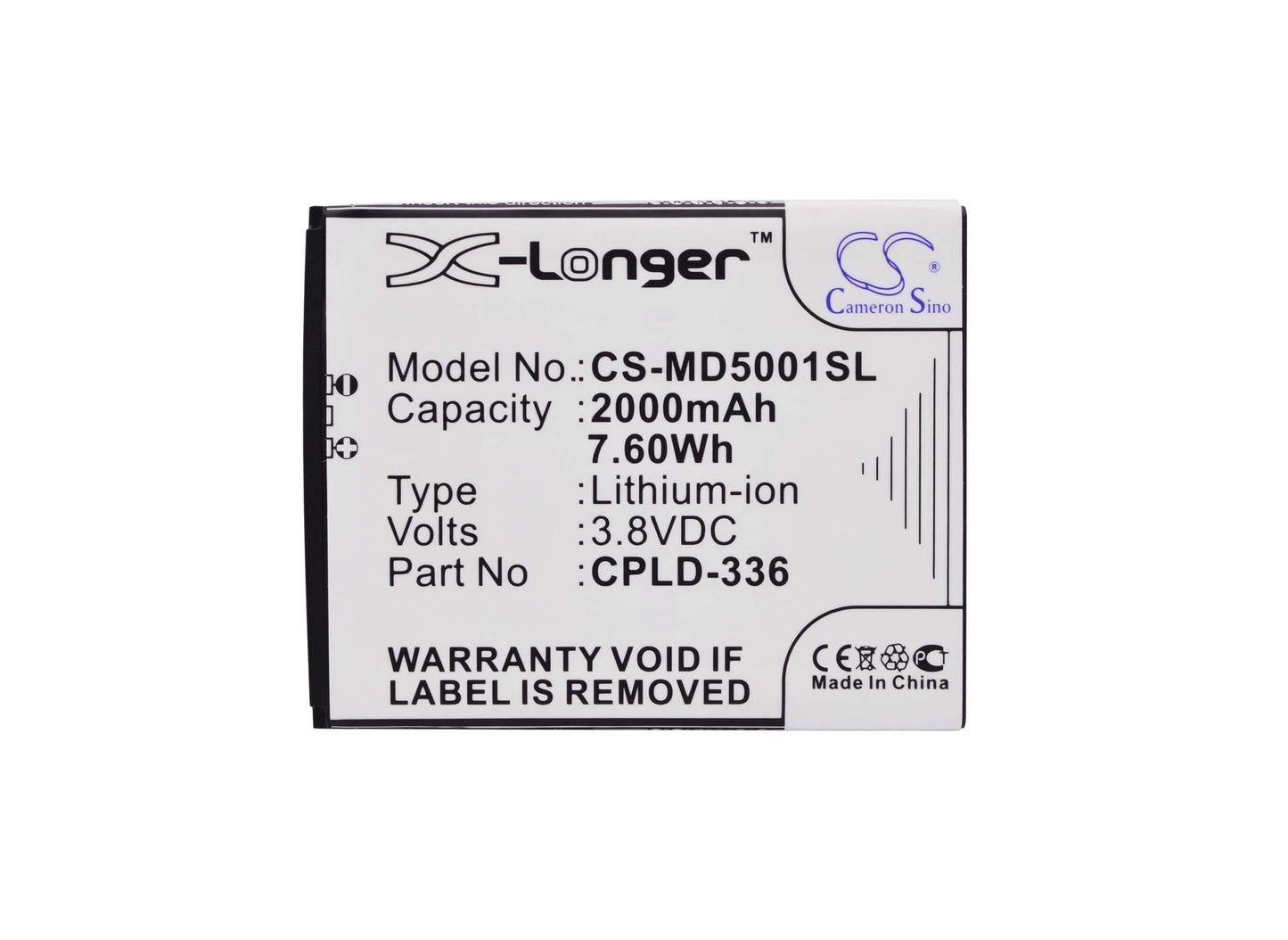 3.8V, 2000mAh, Li-Polymer Battery fits Medion, Life P5001, Md 98664, 7.6Wh