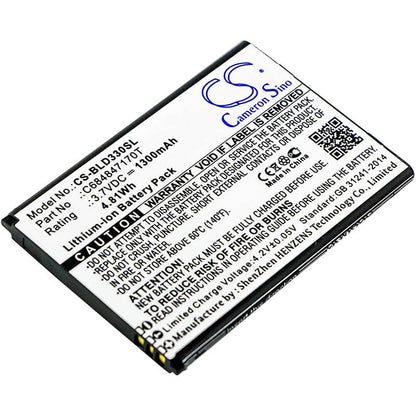 3.7V, 1300mAh, Li-ion Battery fits Blu, D330, Dash Music 2, 4.81Wh