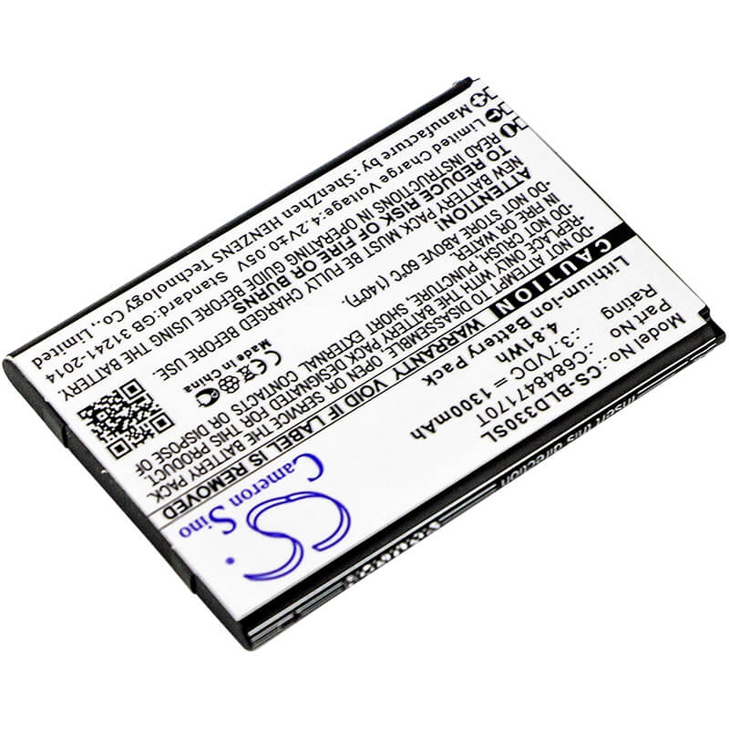 3.7V, 1300mAh, Li-ion Battery fits Blu, D330, Dash Music 2, 4.81Wh