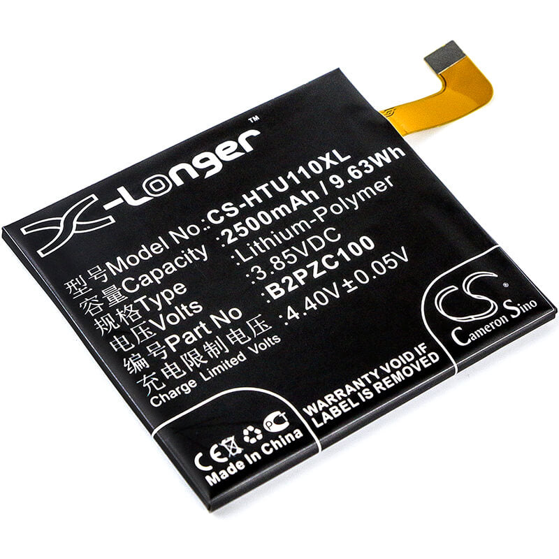 3.85V, 2500mAh, Li-Polymer Battery fits Htc, 2pzc, 2pzc100, 9.625Wh