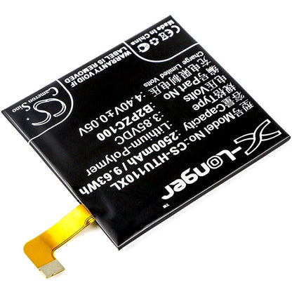 3.85V, 2500mAh, Li-Polymer Battery fits Htc, 2pzc, 2pzc100, 9.625Wh