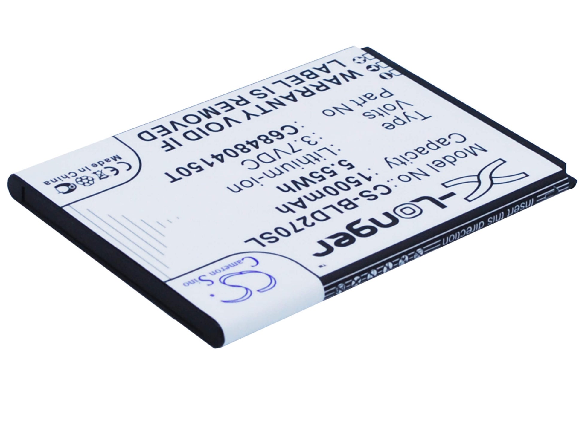 3.7V, 1500mAh, Li-ion Battery fits Blu, D270, D270a, 5.55Wh
