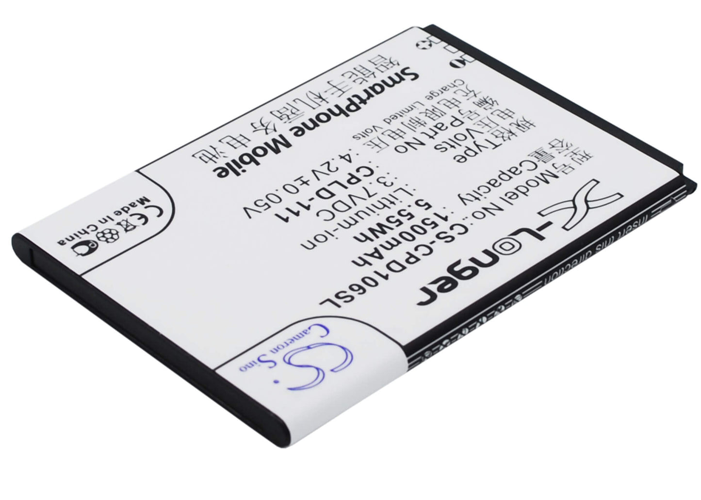 3.7V, 1500mAh, Li-ion Battery fits Coolpad, 5213, 5216d, 5.55Wh